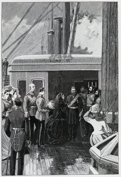The Queen Investing Abdul Aziz with the Order of the Garter, 1881 by William Barnes Wollen